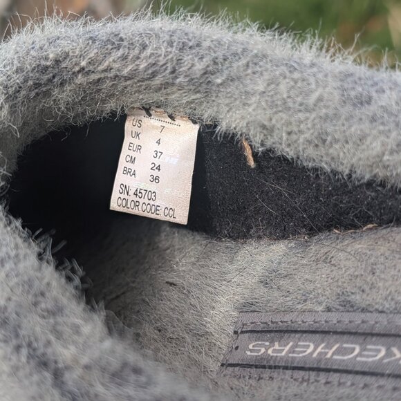 SKECHERS Grey Fortress Women's Slip On Clog Suede Slippers - Size 7 - Picture 9 of 9